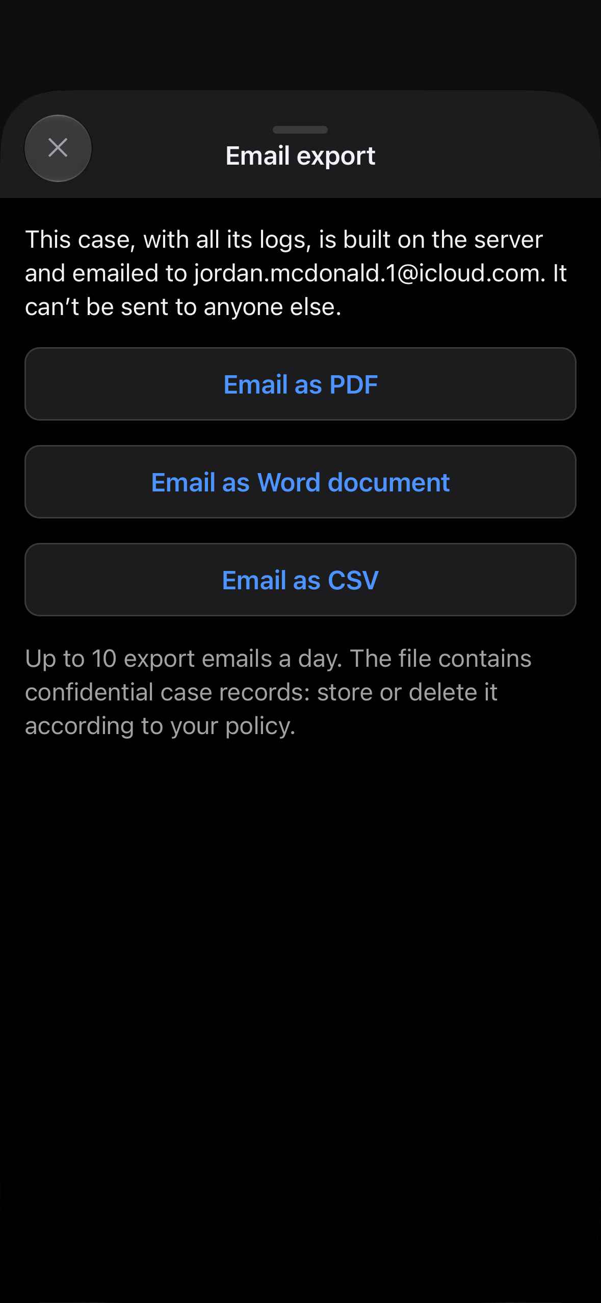 Investilog export feature